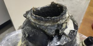 鋳物部分の腐敗で漏水